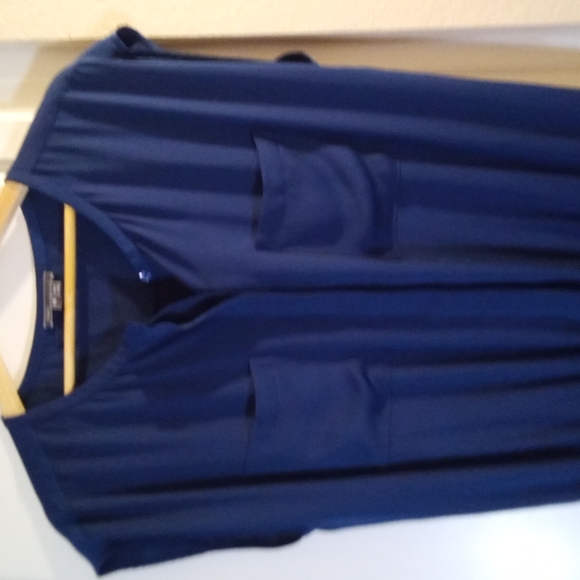 Vince Dark Blue Button and Draw String Mini Dress Size XS - Picture 3 of 7
